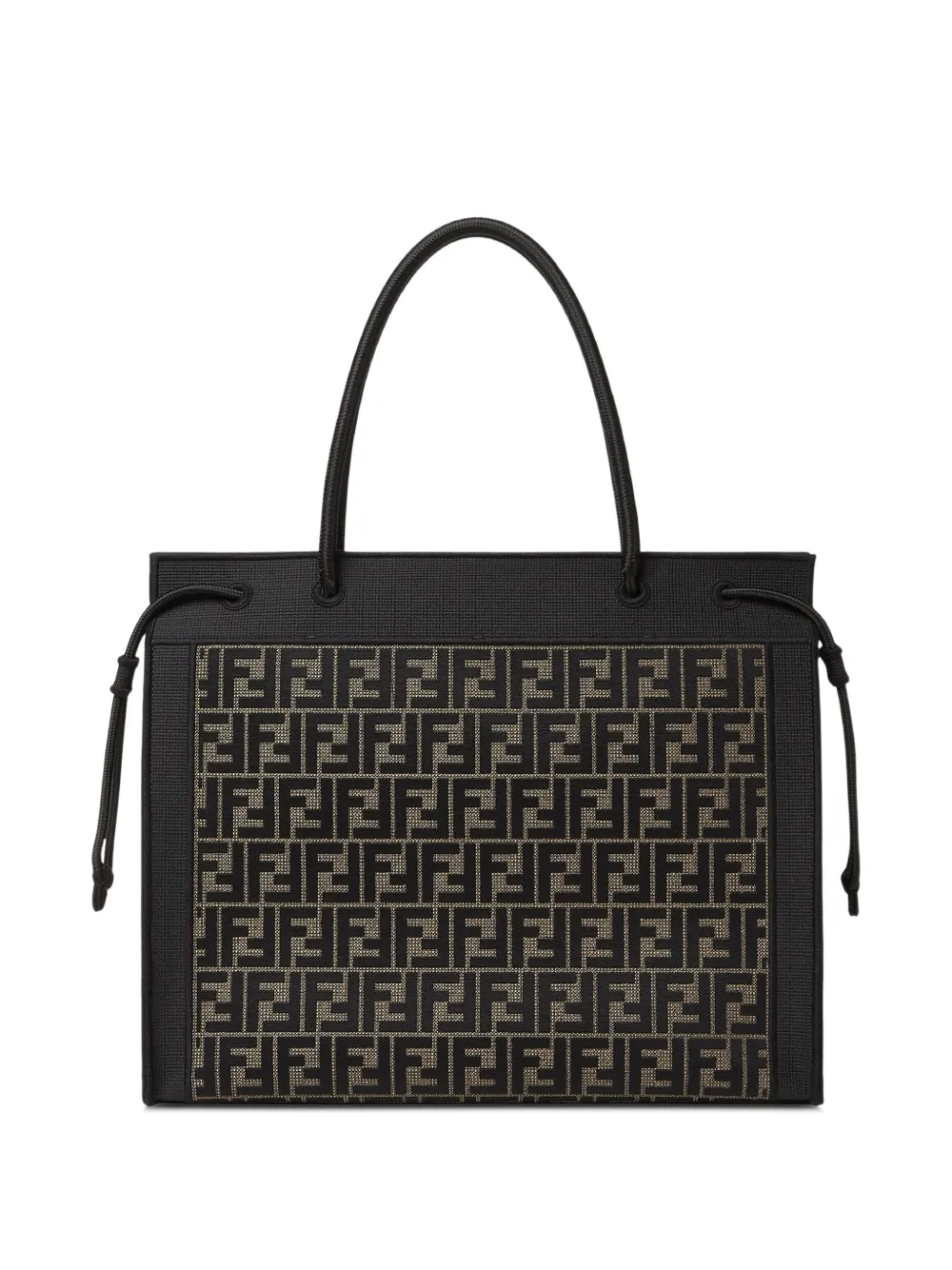 FENDI Grote Magic FF shopper met logo Zwart