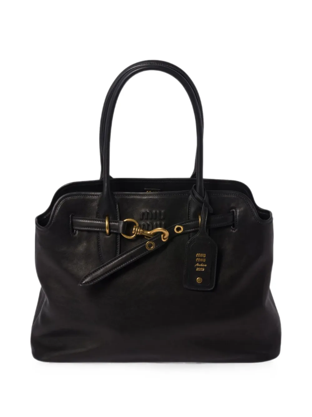 Miu Miu Adventure Schultertasche mit Logo-Prägung - Schwarz