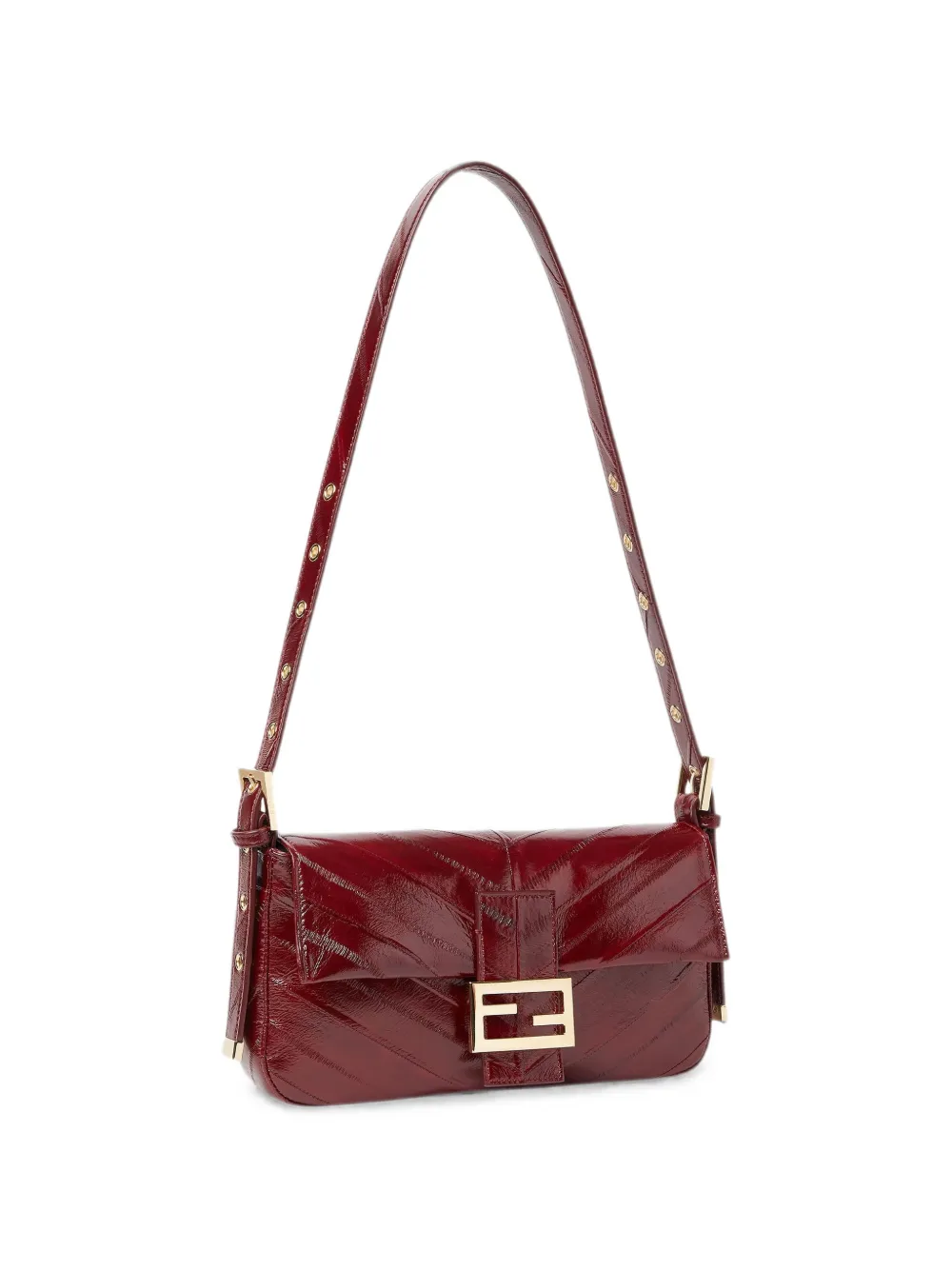 FENDI Baguette Shoulder Bag in Red, view 3