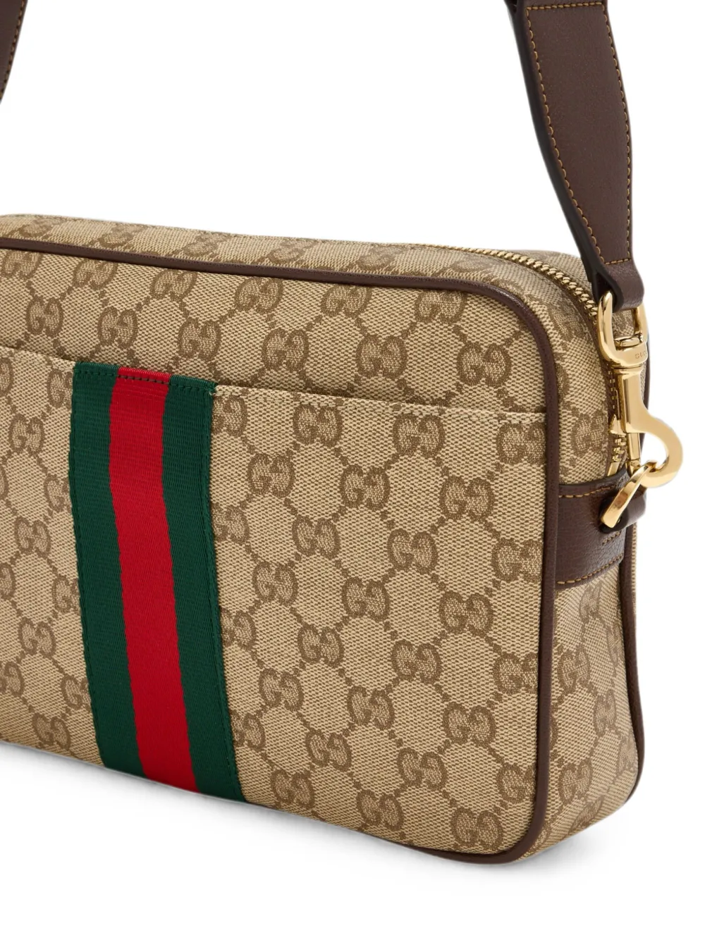 Gucci Kleine crossbodytas met Web Beige