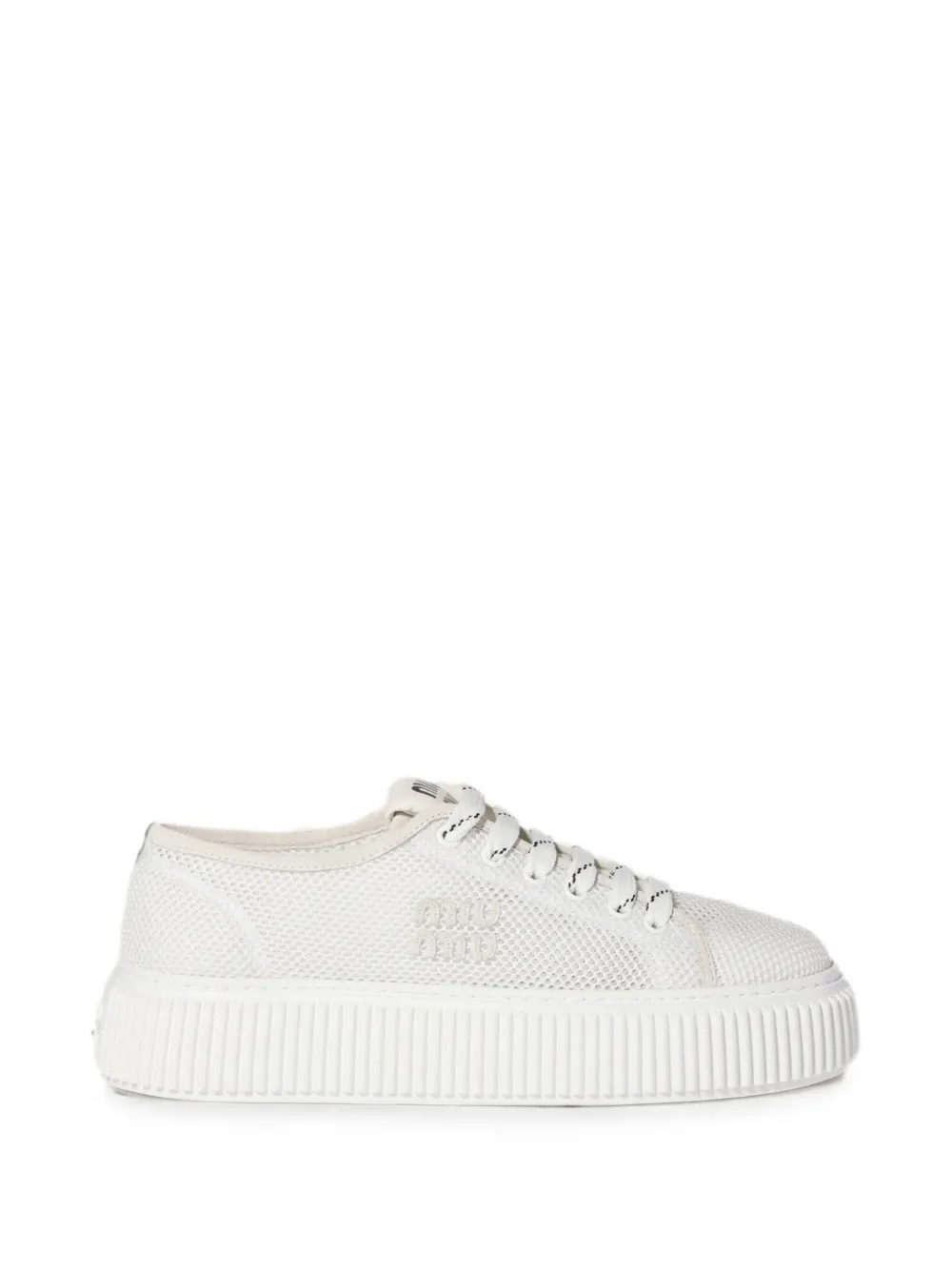 Miu Miu wavy-upper lace-up sneakers - Bianco
