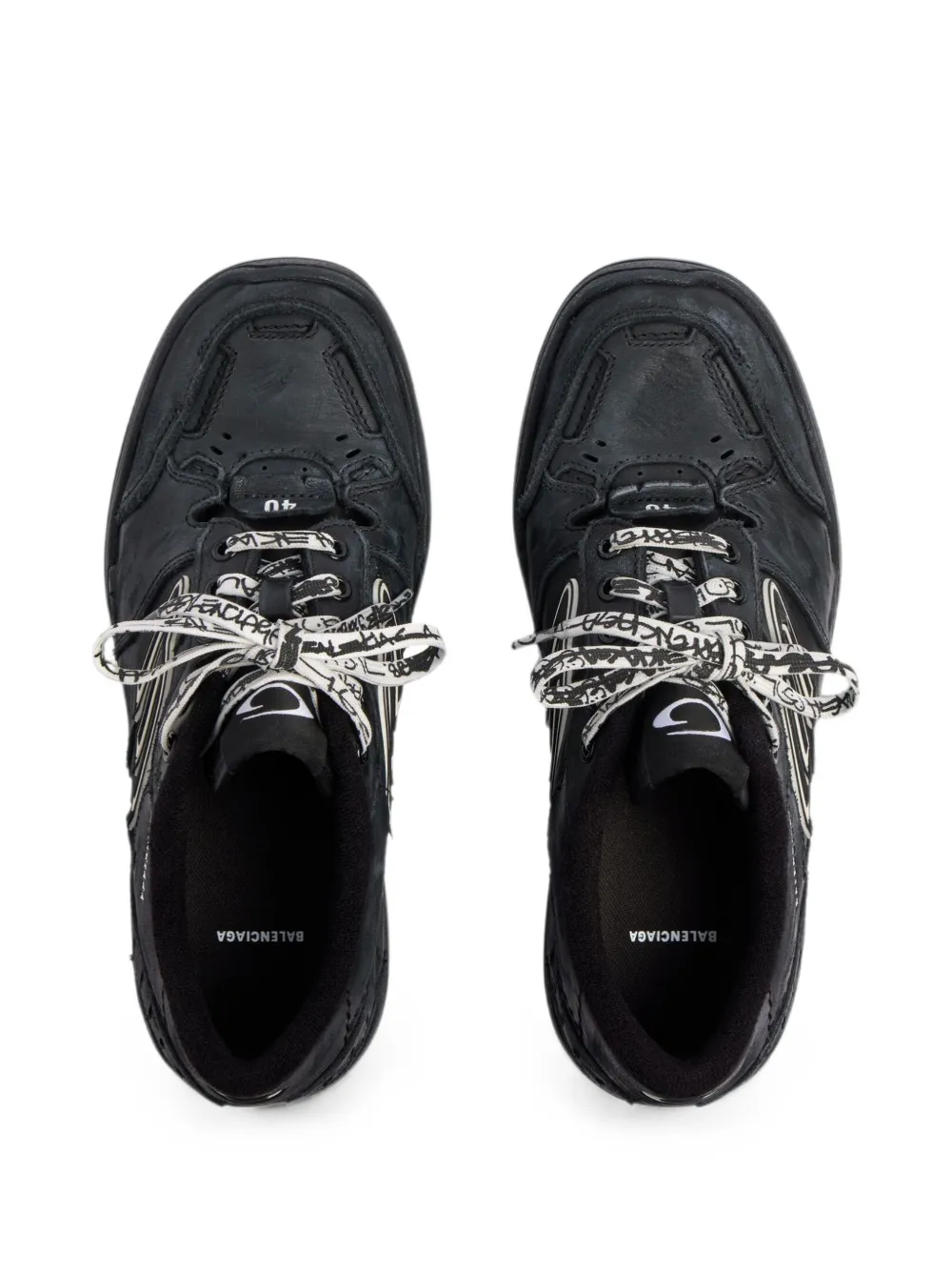 Balenciaga Hamptons leather sneakers Zwart