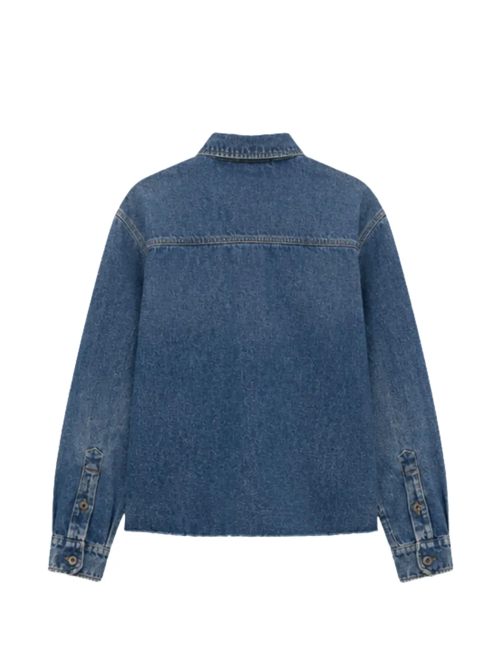 Miu Gerafelde blouse met logopatch Blauw