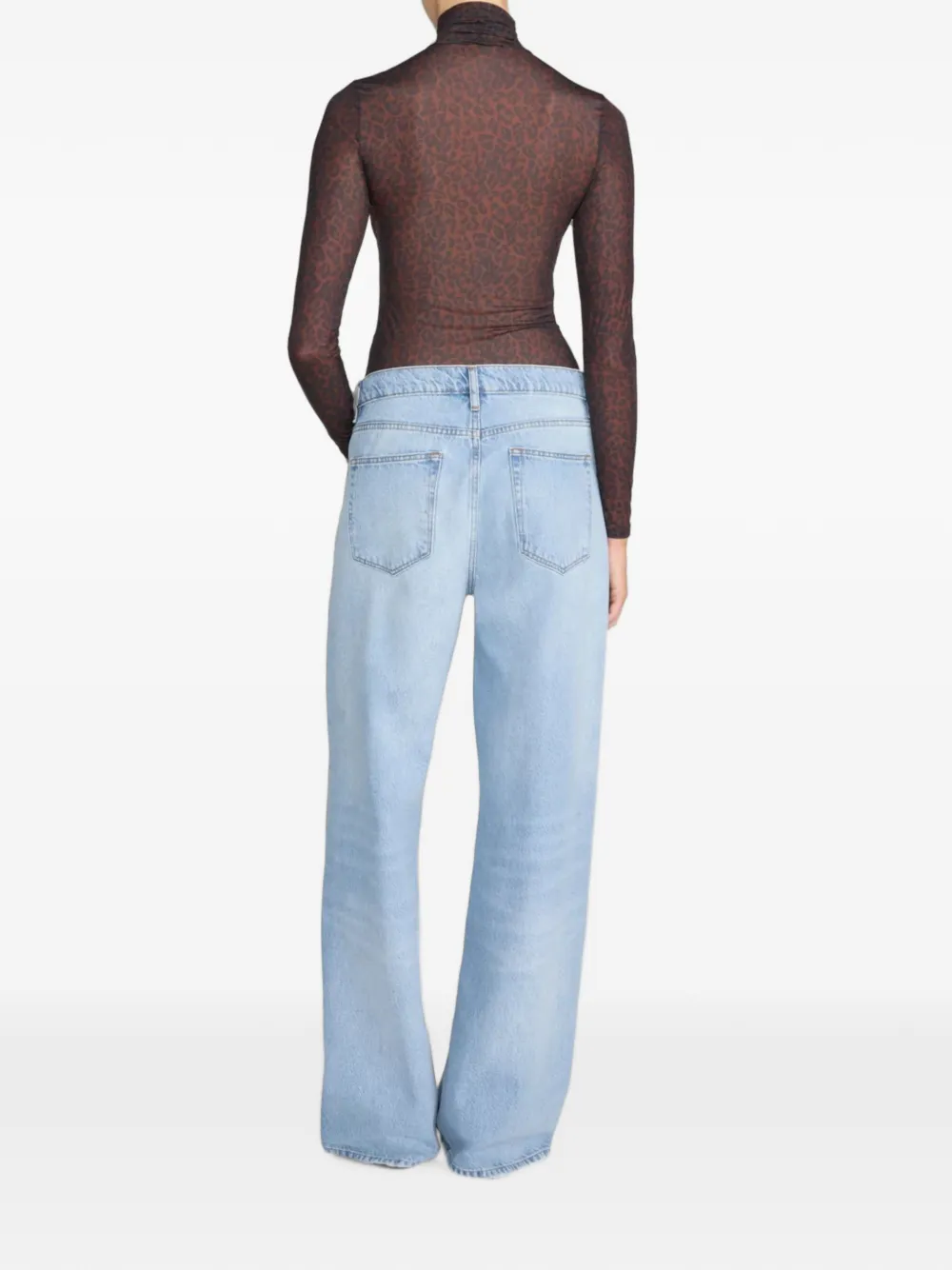 FRAME The Crossover Loose jeans met wijde pijpen Blauw