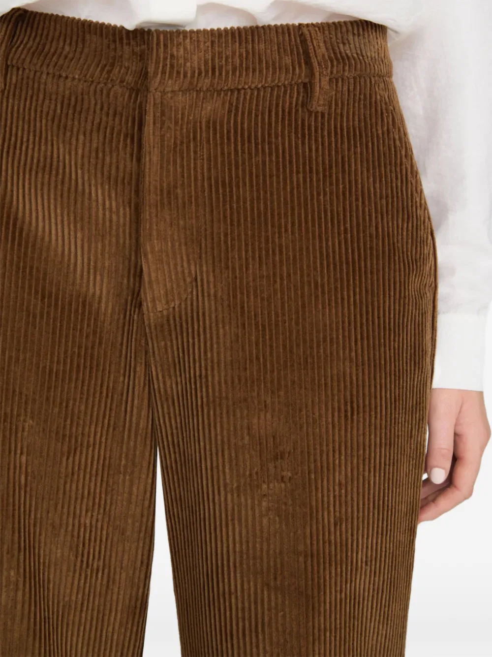 FRAME The Corduroy Swing Wide-leg Trousers in Brown, view 5
