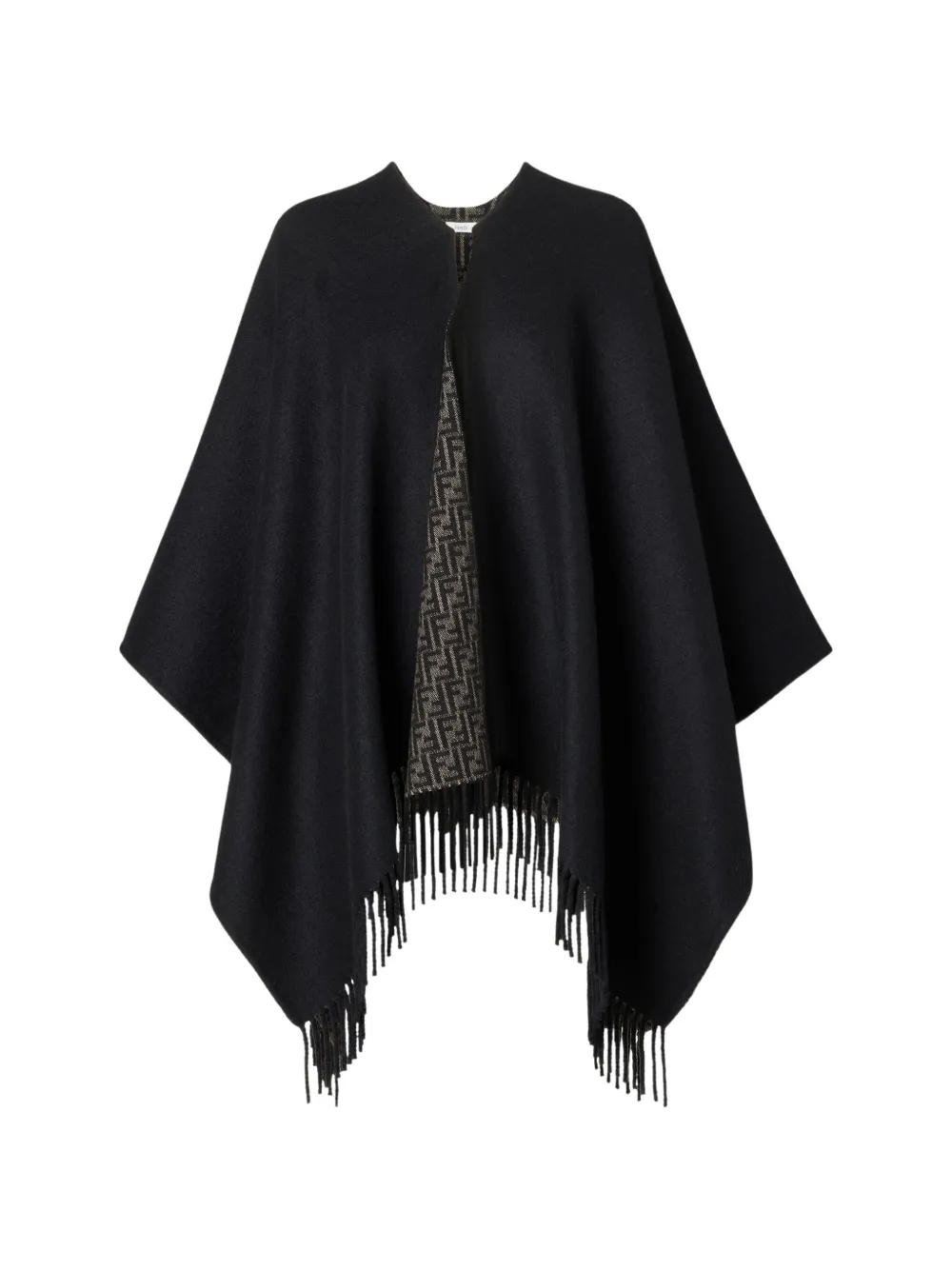 FENDI fringed FF-motif poncho