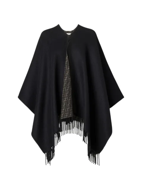 FENDI fringed FF-motif poncho
