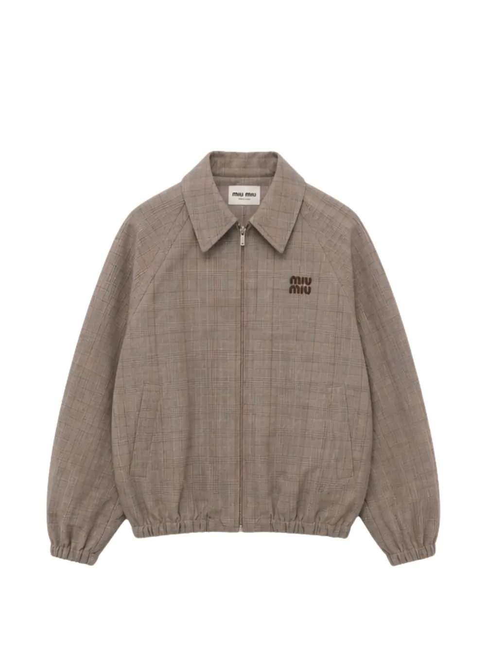 Miu Miu Prince of Wales checked blouson jacket - Braun