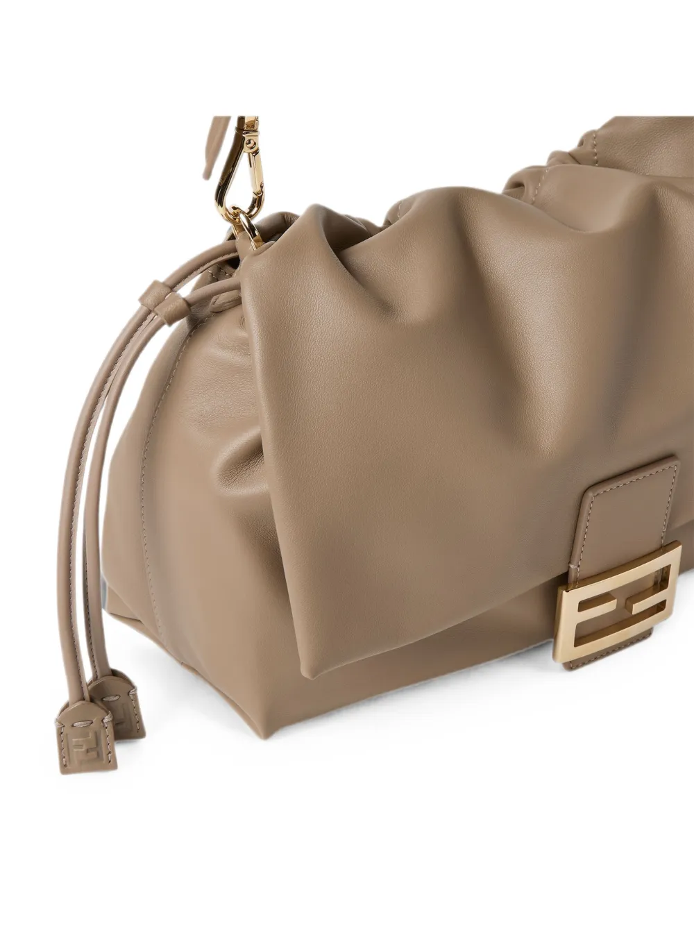 FENDI Grote Baguette Soft shopper met logoplakkaat Beige