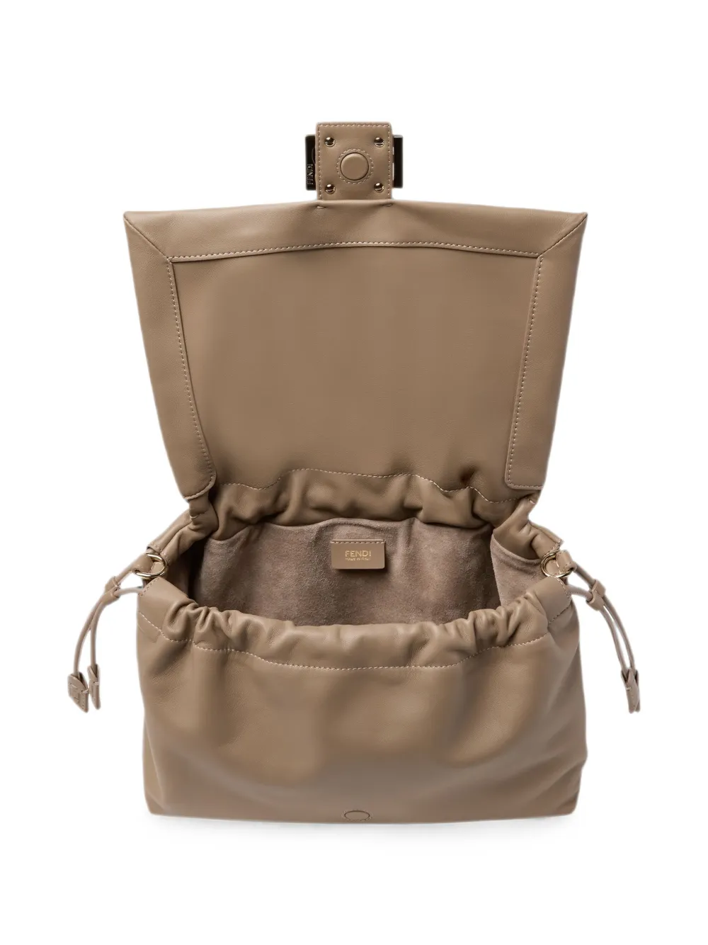 FENDI Grote Baguette Soft shopper met logoplakkaat Beige