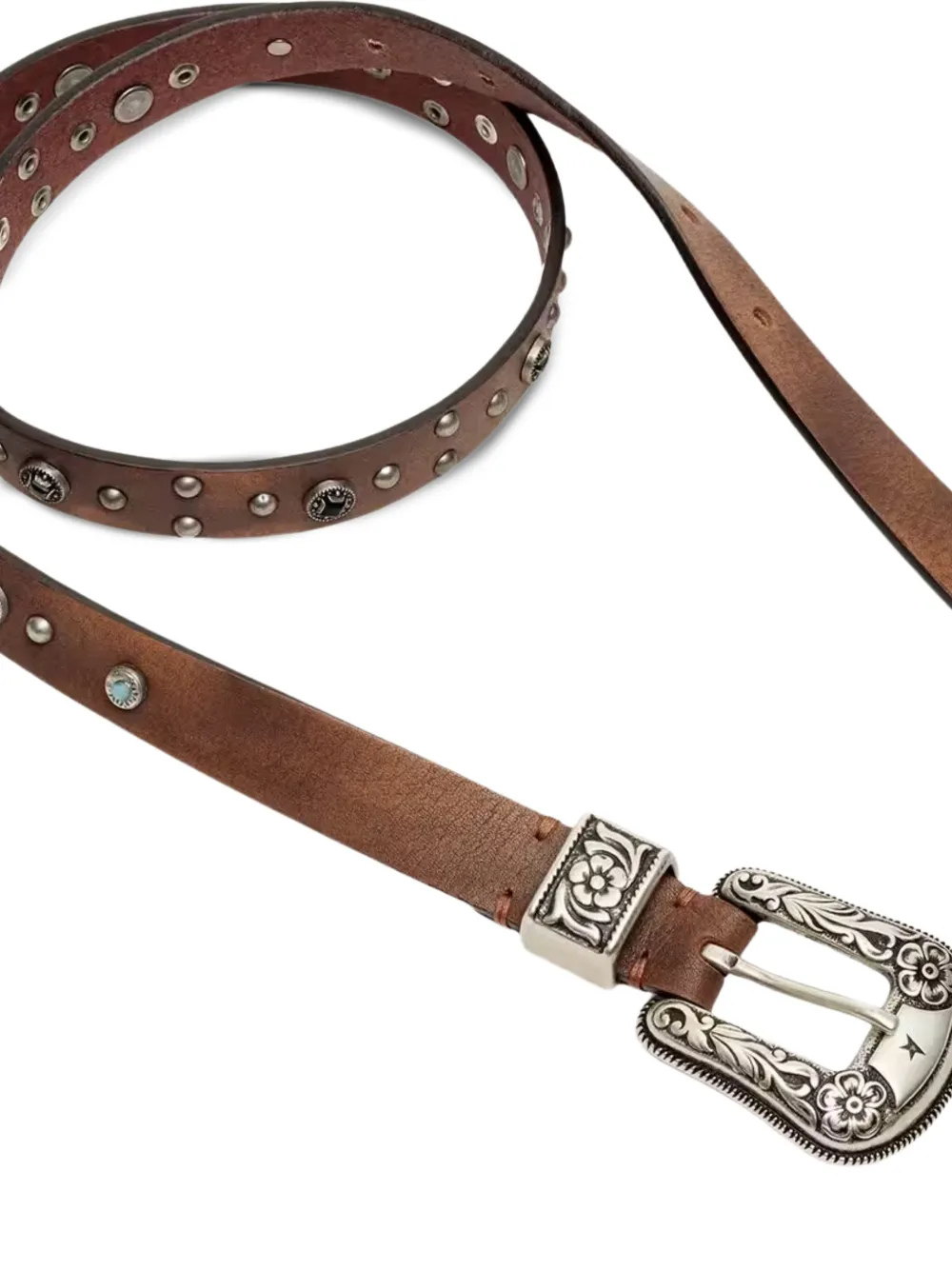 Golden Goose Stud-embellished Leather Belt in Brown, view 3