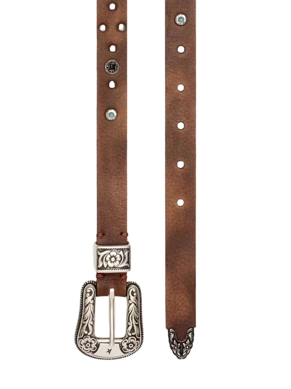 Golden Goose Stud-embellished Leather Belt in Brown, view 2