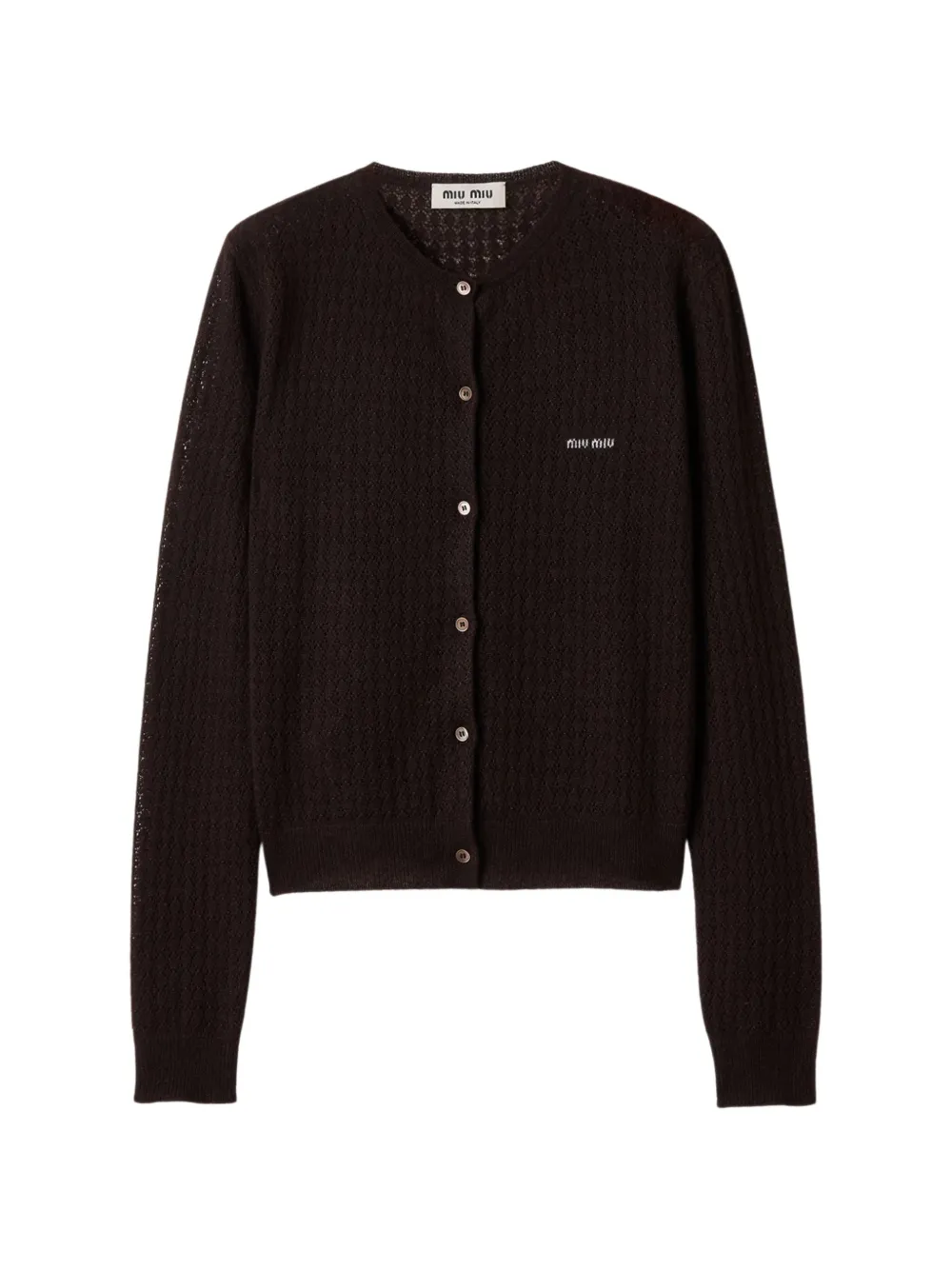 Miu Miu cashmere and silk cardigan - Marrone