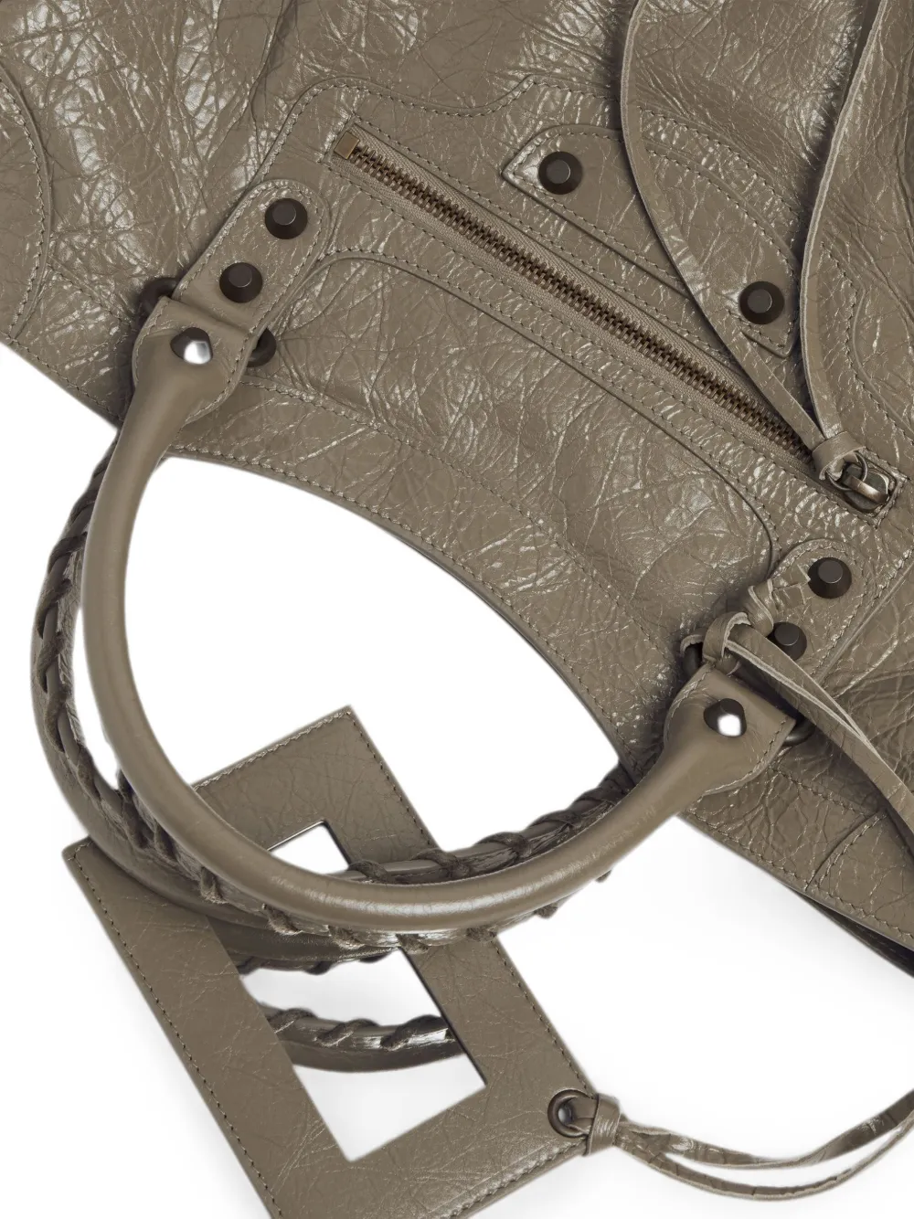 Balenciaga Medium Le City shopper met gebarsten-effect Grijs
