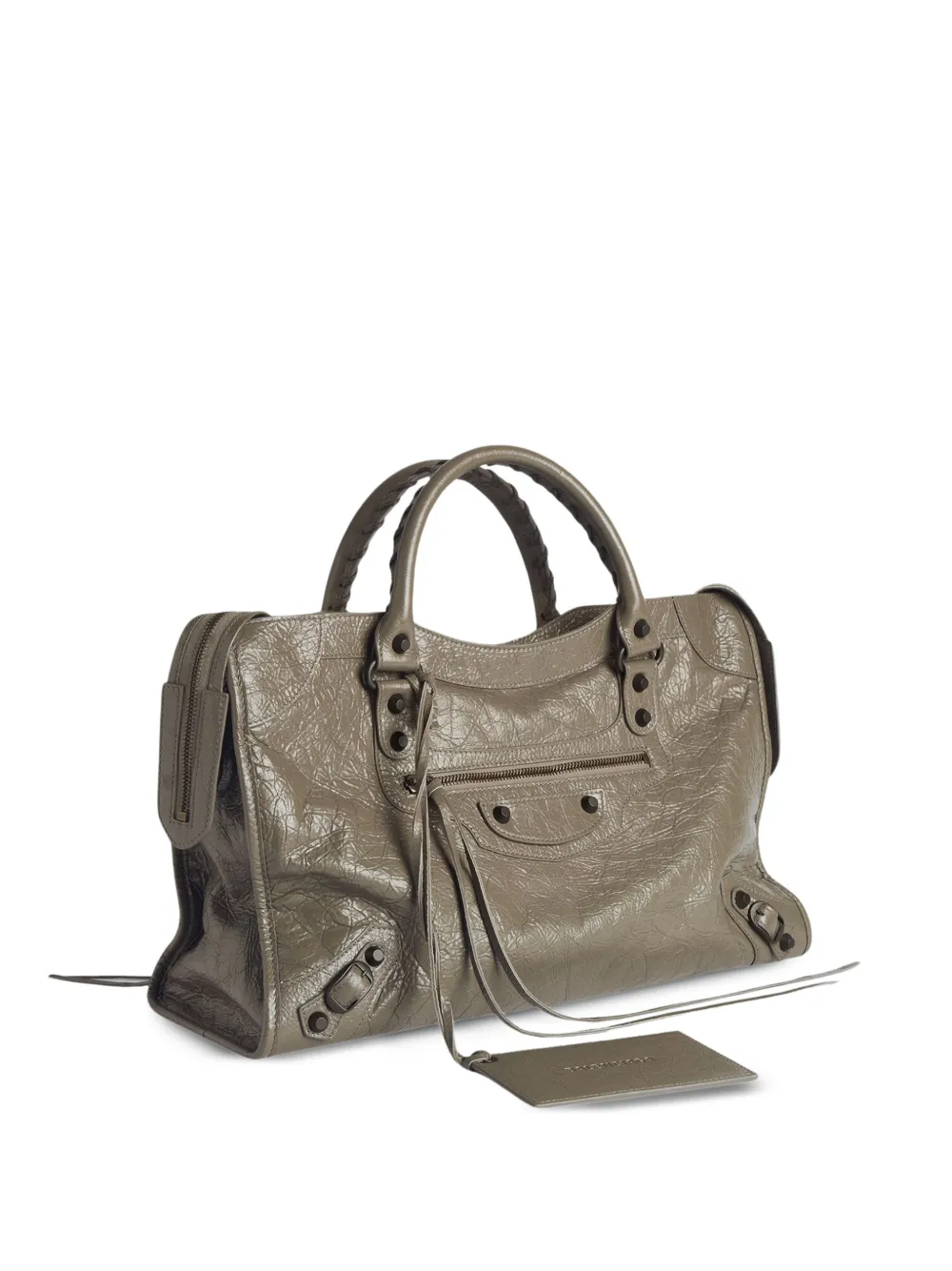 Balenciaga Medium Le City shopper met gebarsten-effect Grijs