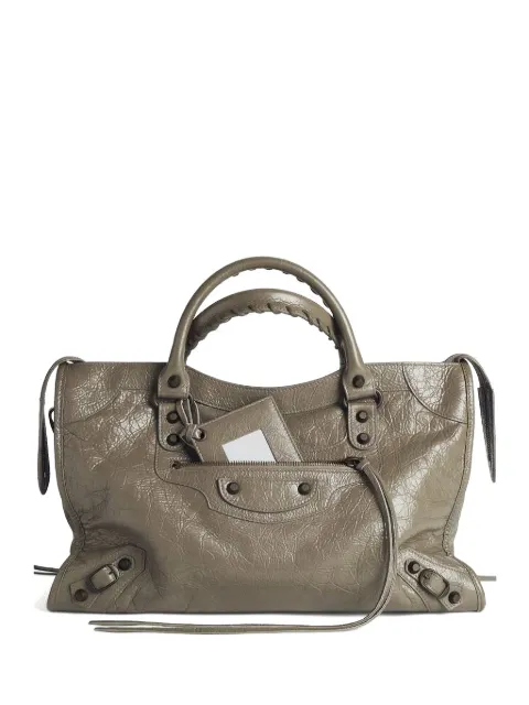 Balenciaga medium Le City cracked-effect tote bag