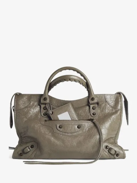 medium Le City cracked-effect tote bag