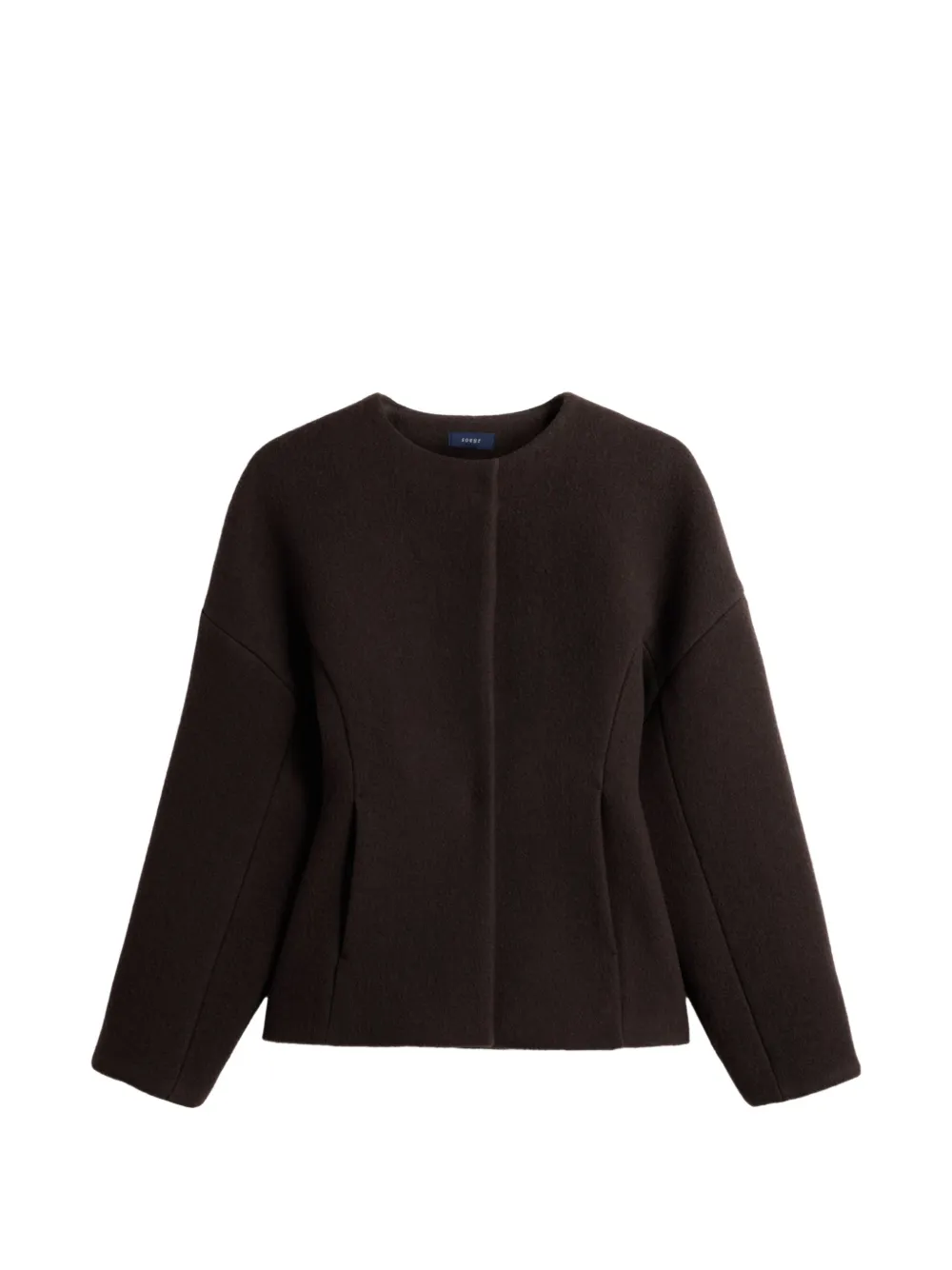 Soeur round-neck concealed-fastening coat
