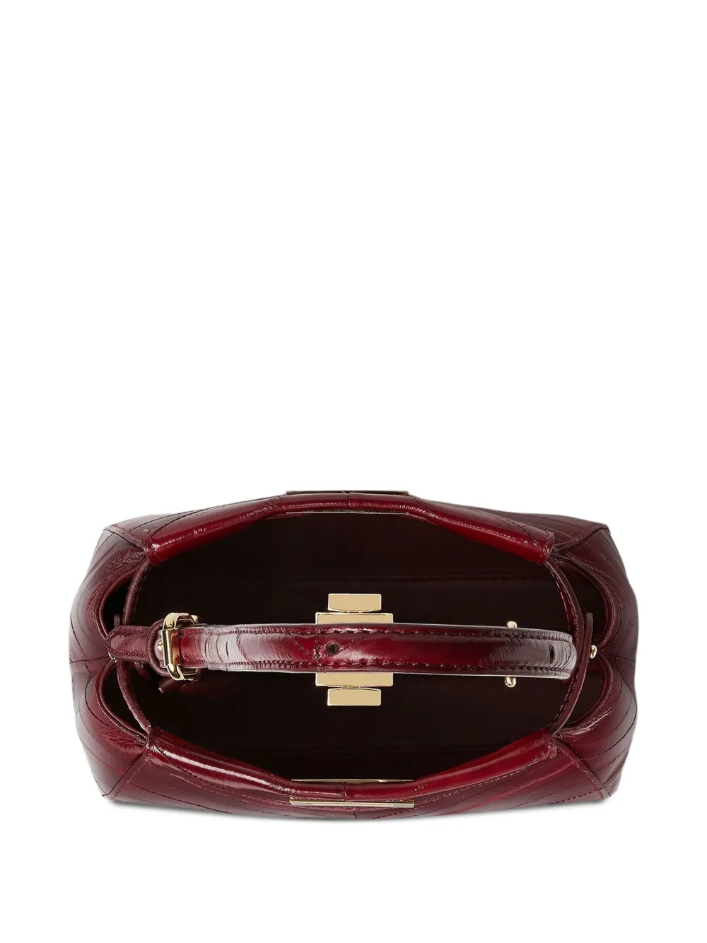 FENDI Peekaboo schoudertas met chevron-streep Rood
