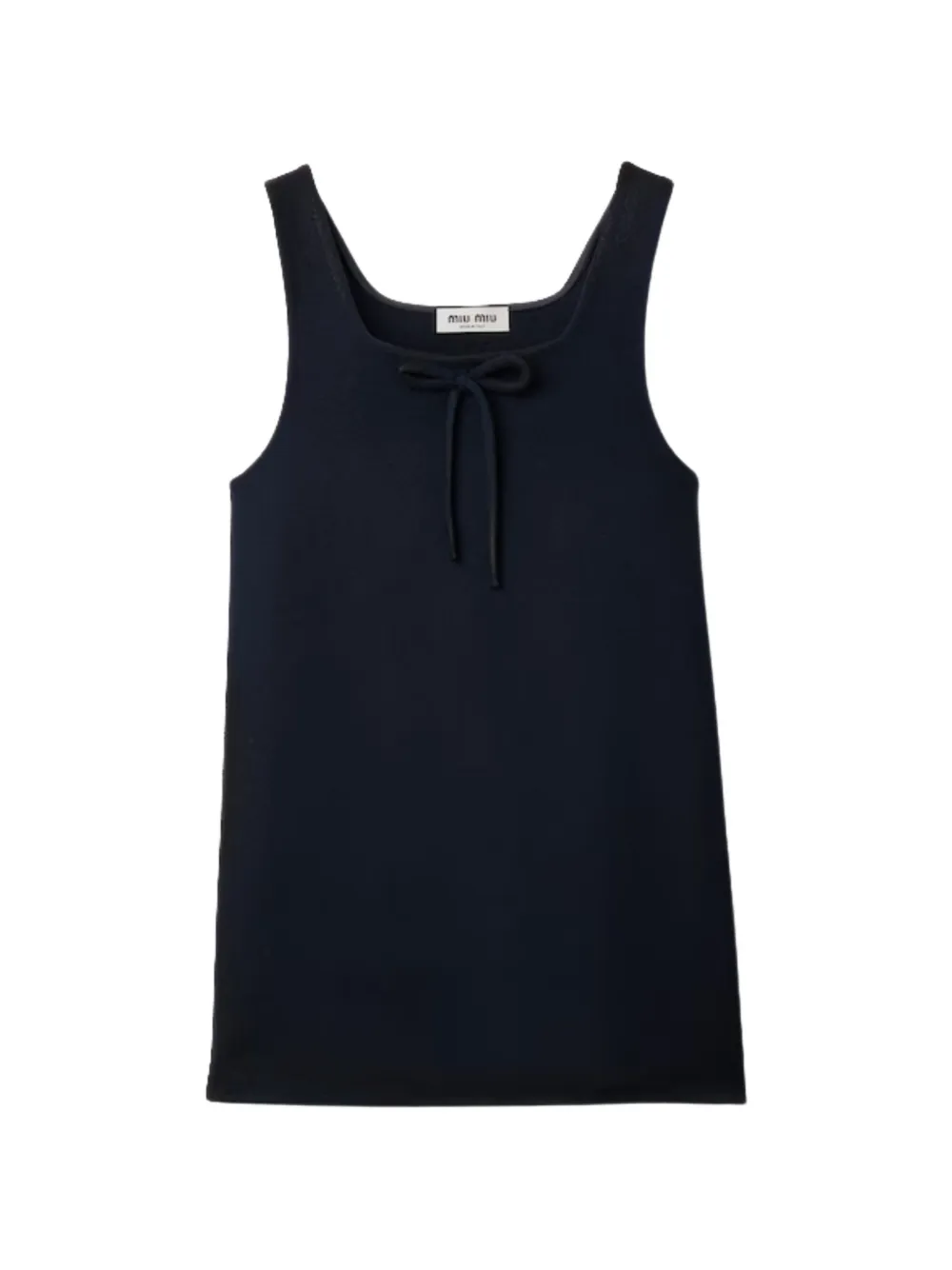 Miu Miu robe en double laine à effet ciré - Bleu
