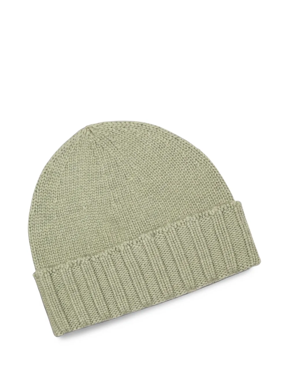 Drumohr ribbed-trim cashmere beanie hat Groen