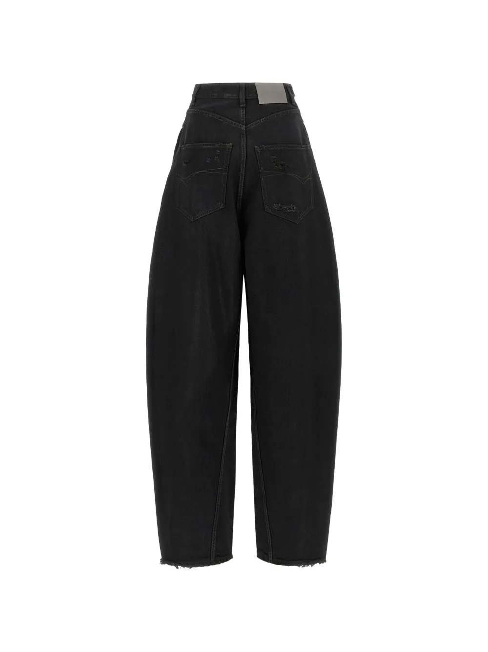 Balenciaga Katoenen barrel jeans met gedraaide afwerking Zwart