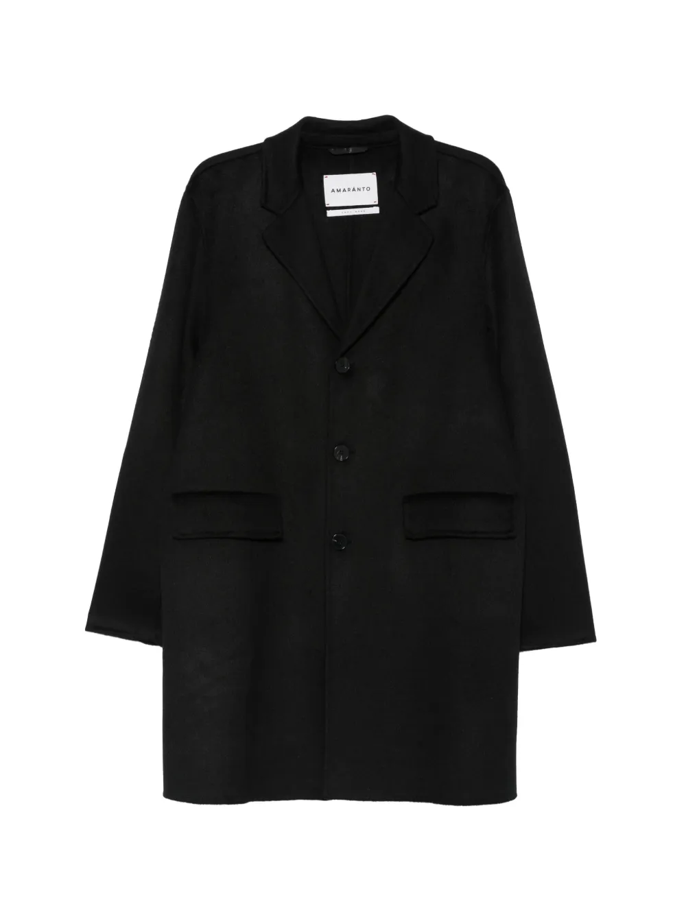 AMARANTO single-breasted notched-lapel coat - Nero