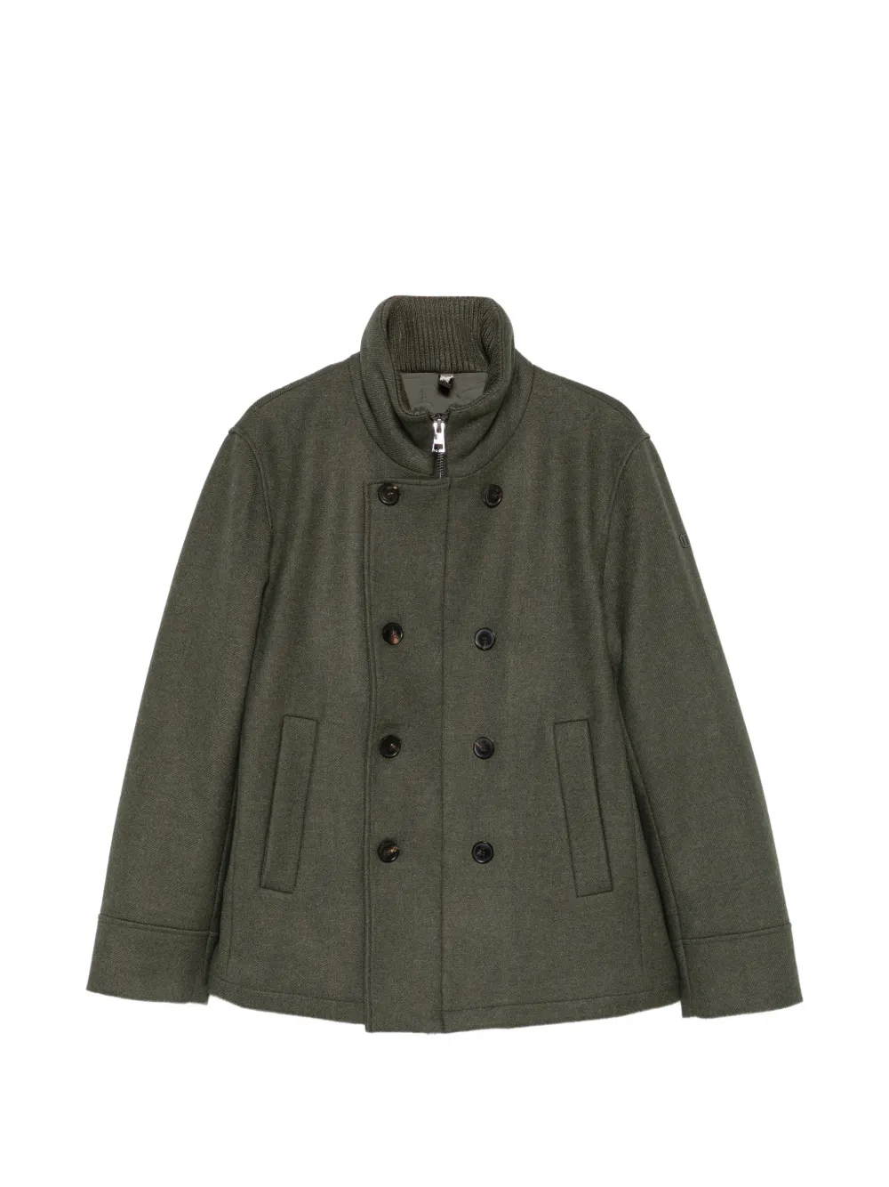 Duno Zakab double-breasted funnel-neck coat | Green | Image 1