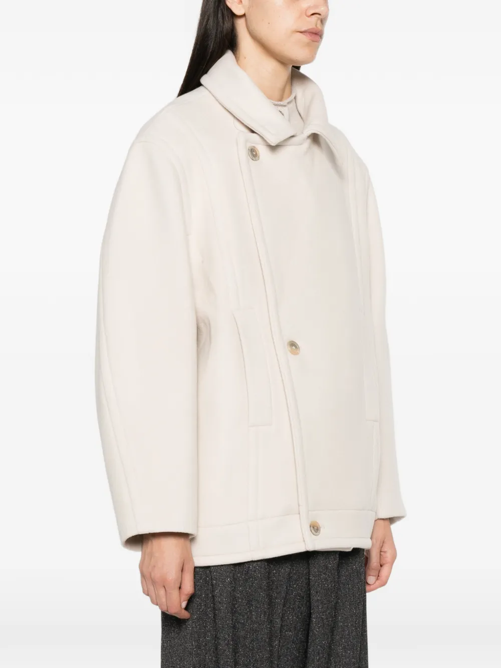 Semicouture Oversized jas met knoopsluiting Beige