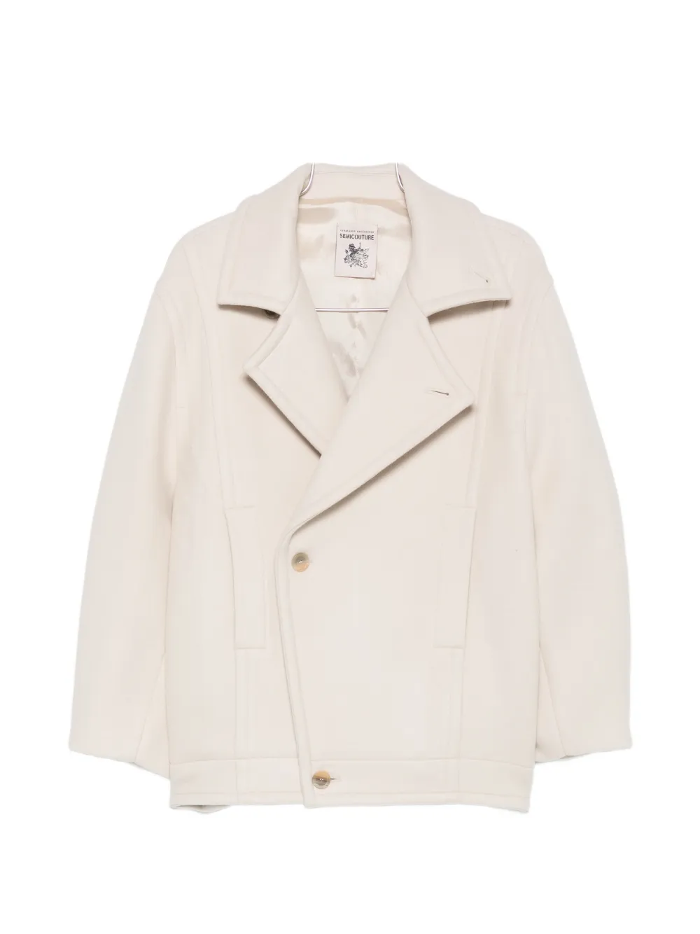 Semicouture button-fastening oversized coat - Toni neutri