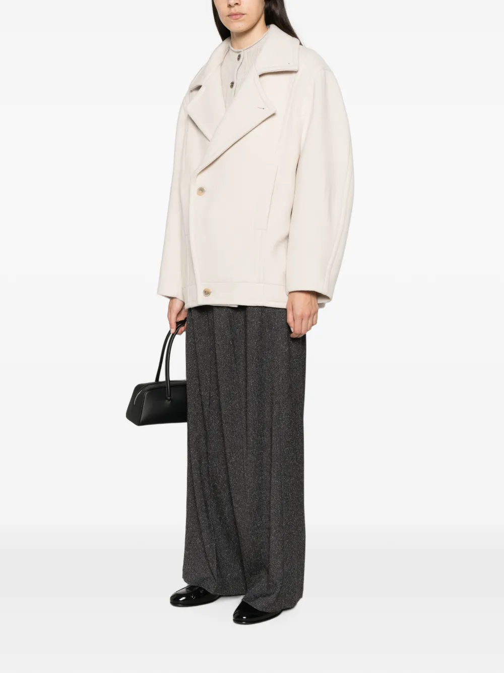 Semicouture Oversized jas met knoopsluiting Beige