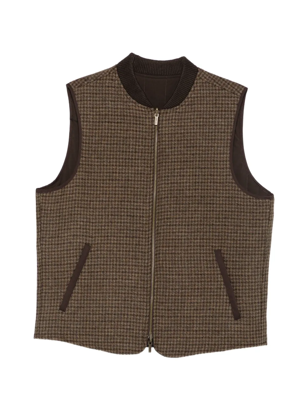 MC2 Saint Barth Spencer houndstooth-pattern gilet - Marron MC2 Saint Barth Spencer houndstooth-pattern gilet - Marron