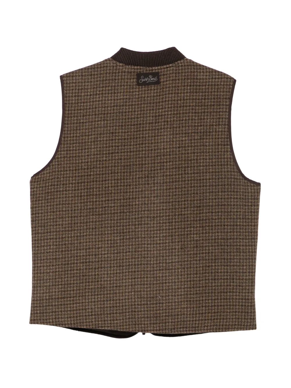 MC2 Saint Barth Spencer houndstooth-pattern gilet Bruin