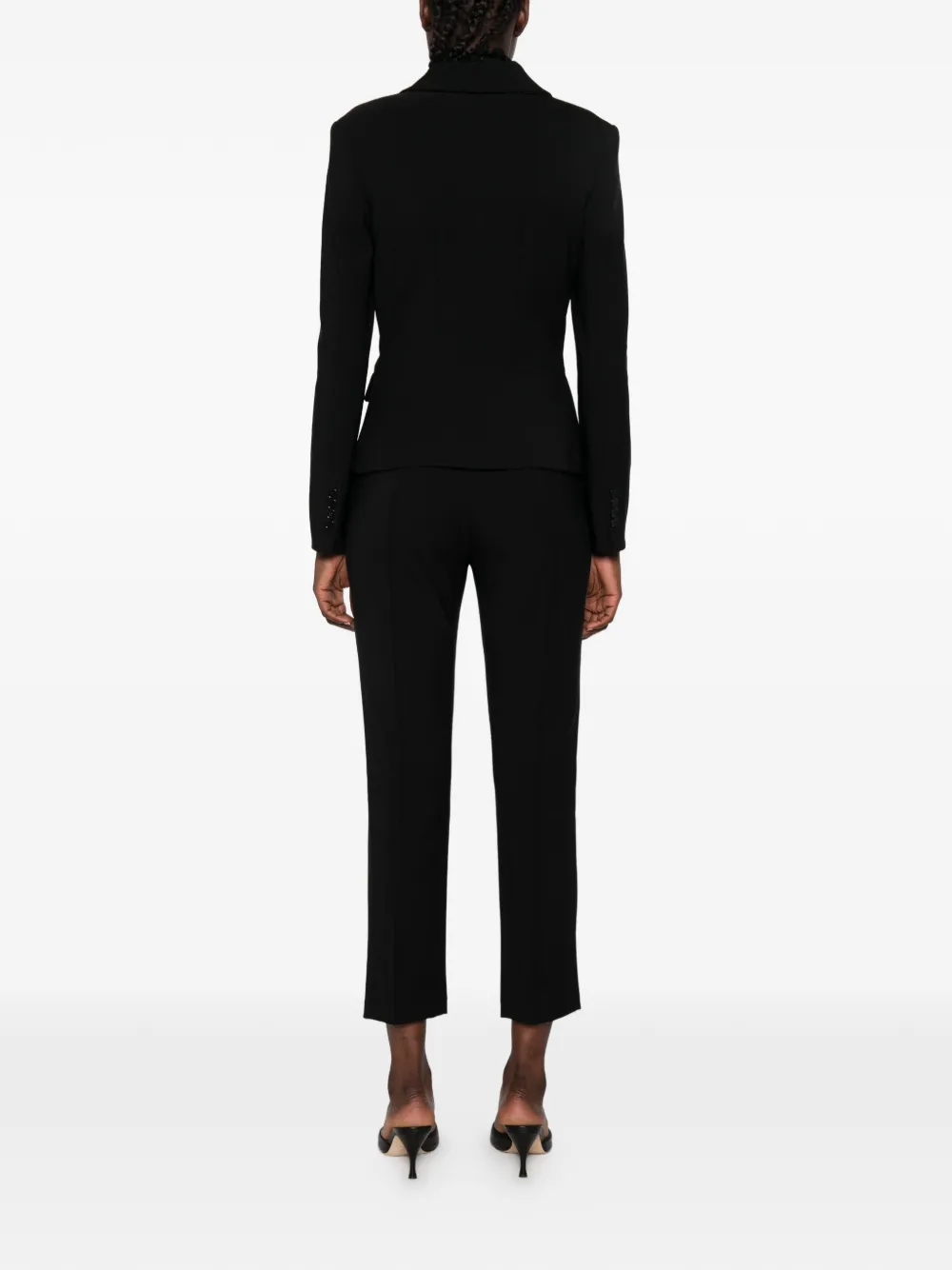 Elisabetta Franchi Slim-fit avondpak met logo-plakkaat Zwart