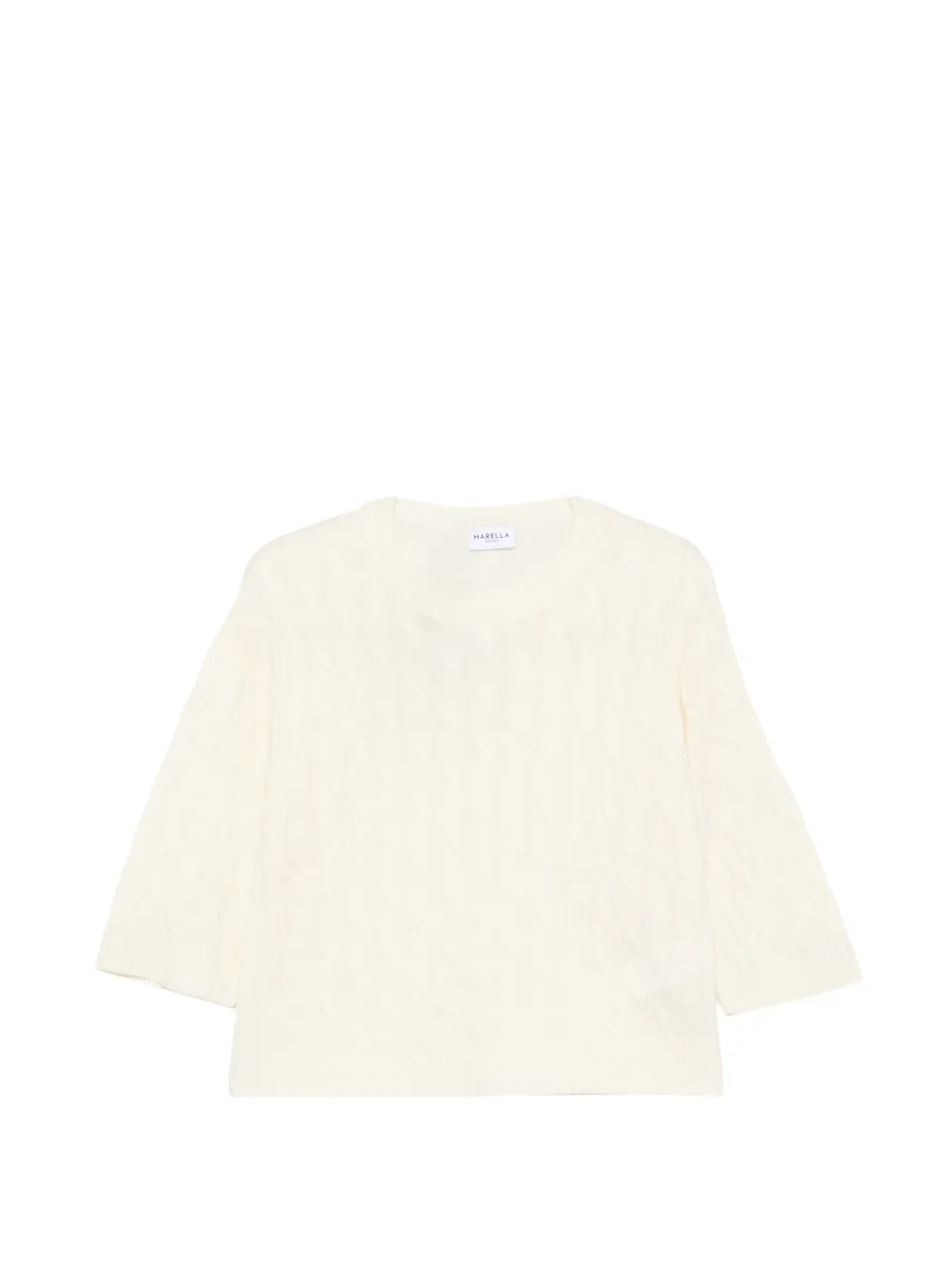 Marella Mlsradura cable-knit short-sleeve sweater - Toni neutri