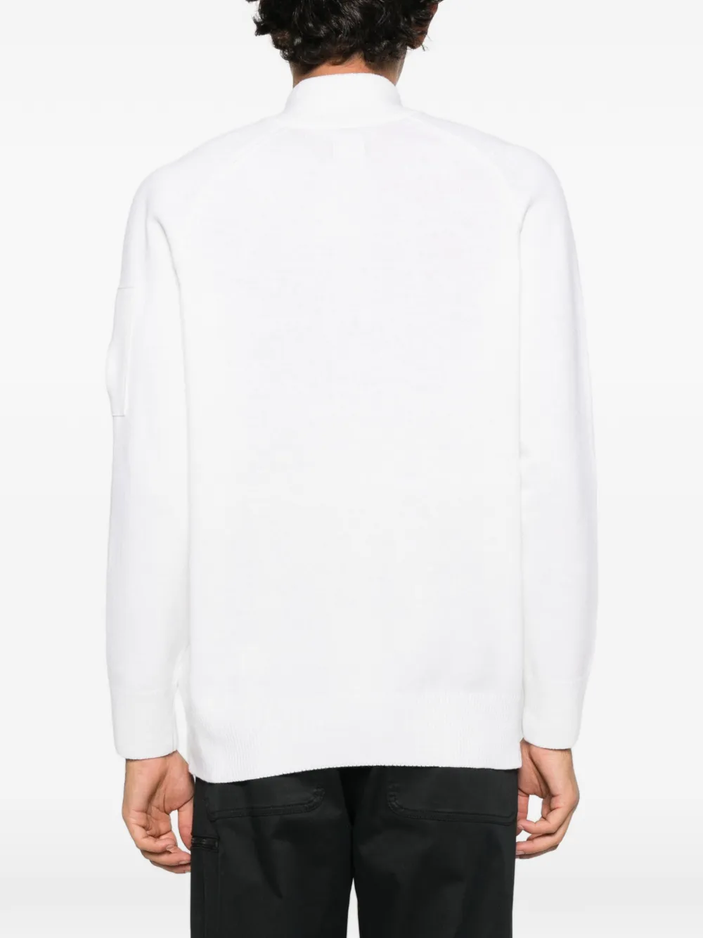 C.P. Company button-up Lens-detail sweater Wit