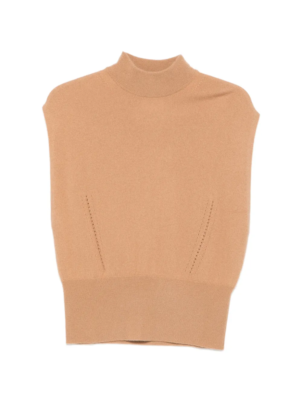Semicouture Angelica ribbed-knit vest Beige