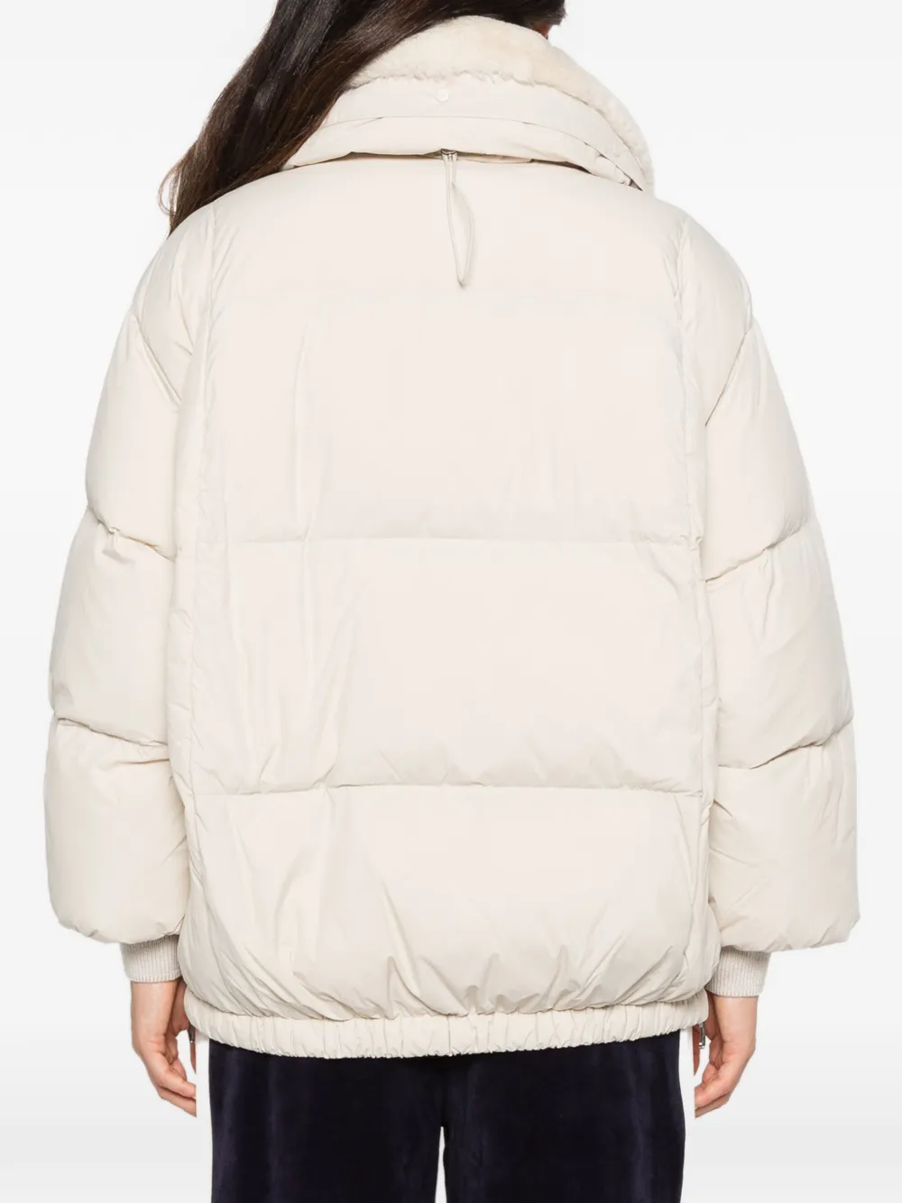 Duno faux-fur-collar quilted jacket Beige