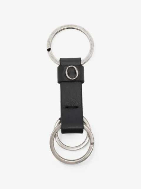 Orciani logo-plaque leather keyring