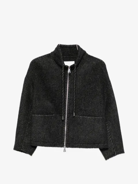 ERMANNO FIRENZE  drawstring-neck ribbed-knit jacket