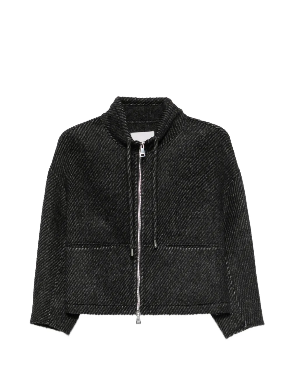 ERMANNO FIRENZE Ribgebreid jack met trekkoordhals Grijs