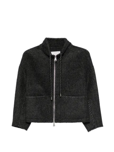 ERMANNO FIRENZE  drawstring-neck ribbed-knit jacket