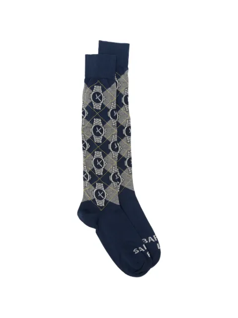 MC2 Saint Barth argyle watch-intarsia socks