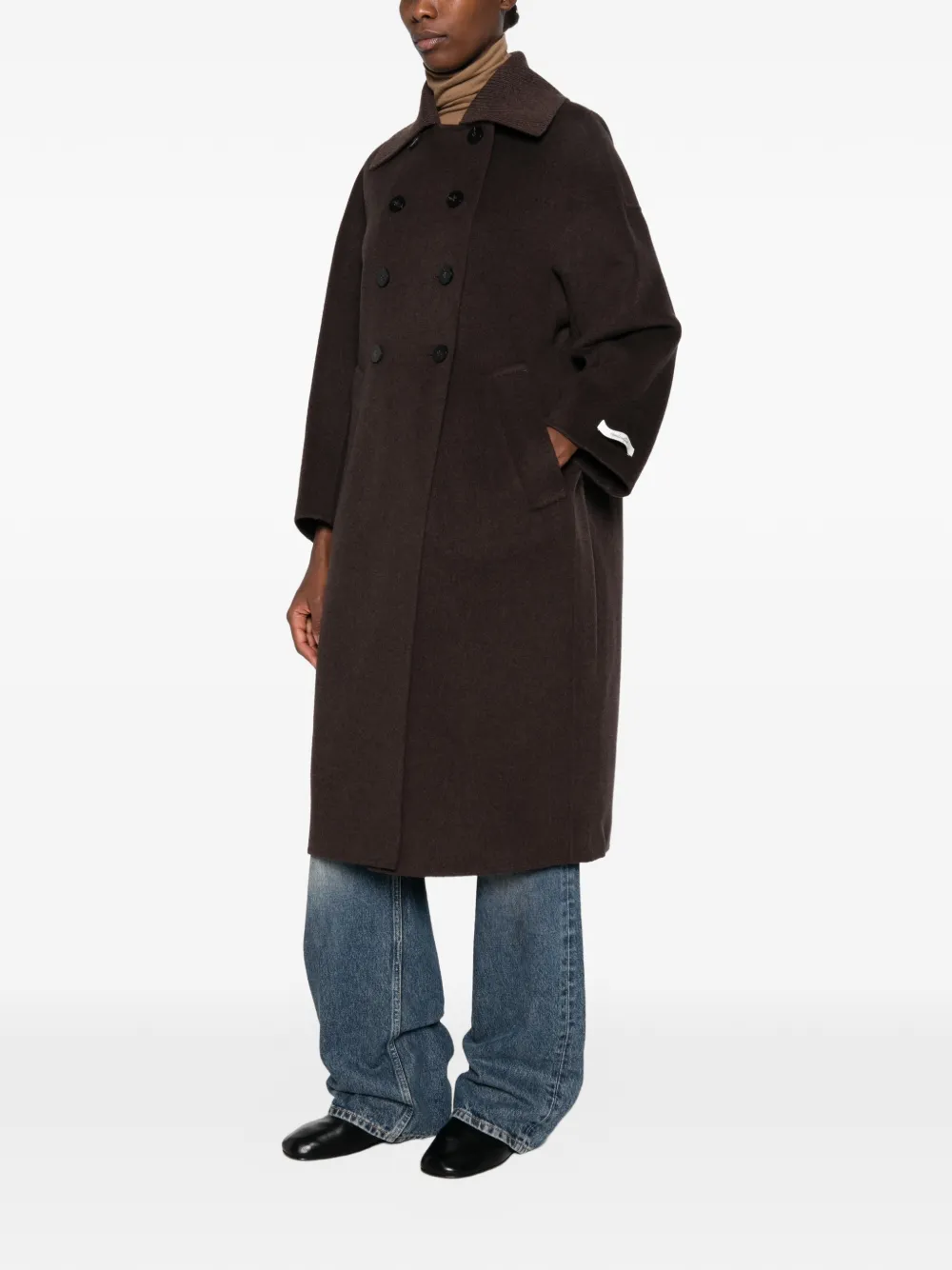 Duno Ovela Double-breasted Coat In Braun