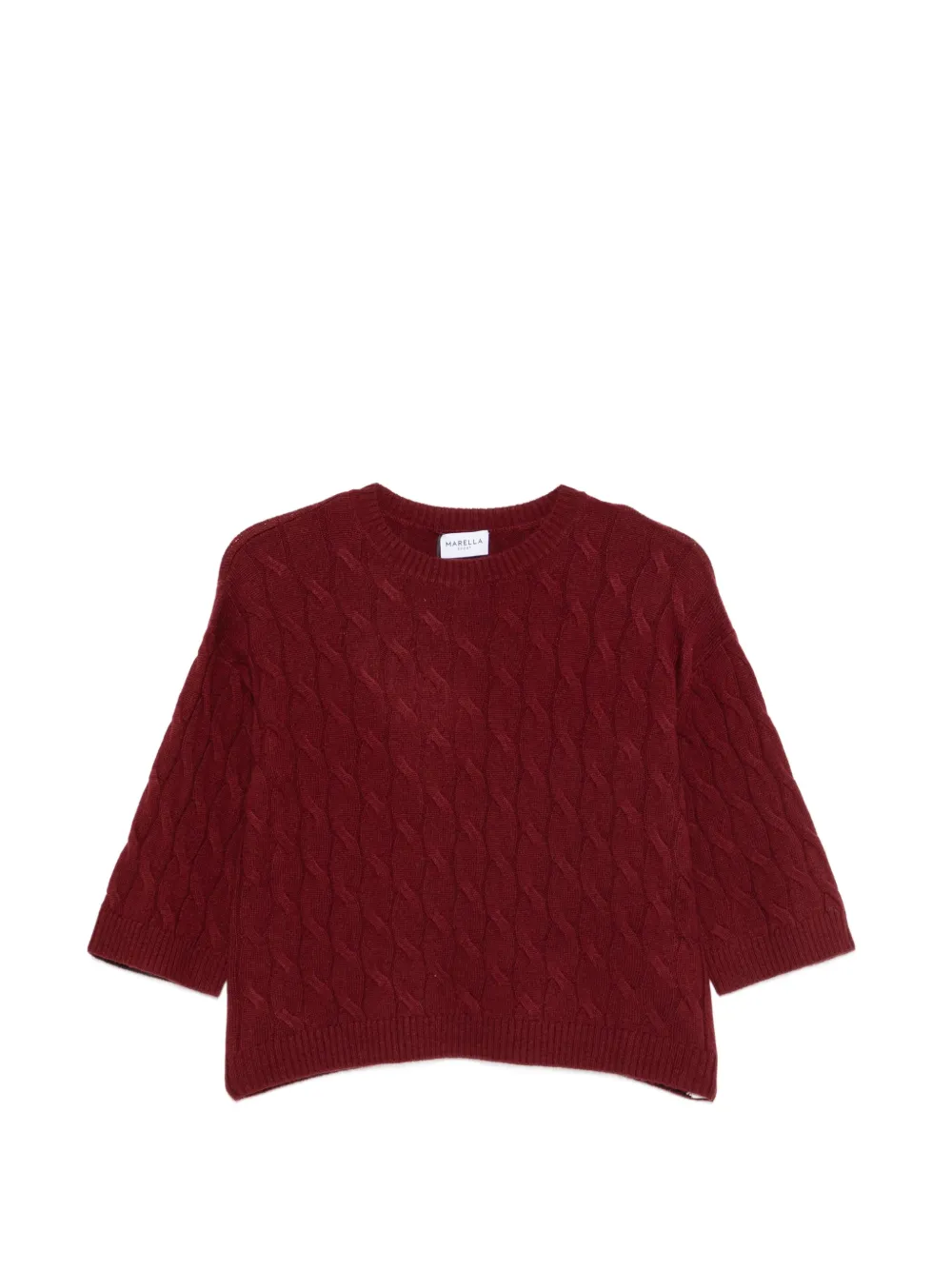 Marella Mlsradura crew neck cable-knit sweater - Rosso