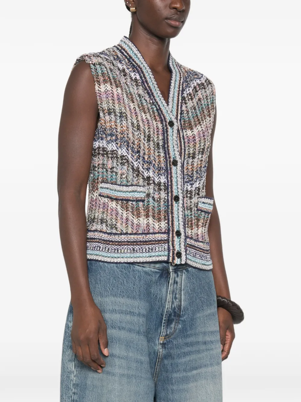 Missoni Gebreide bodywarmer met zigzag-patroon Blauw