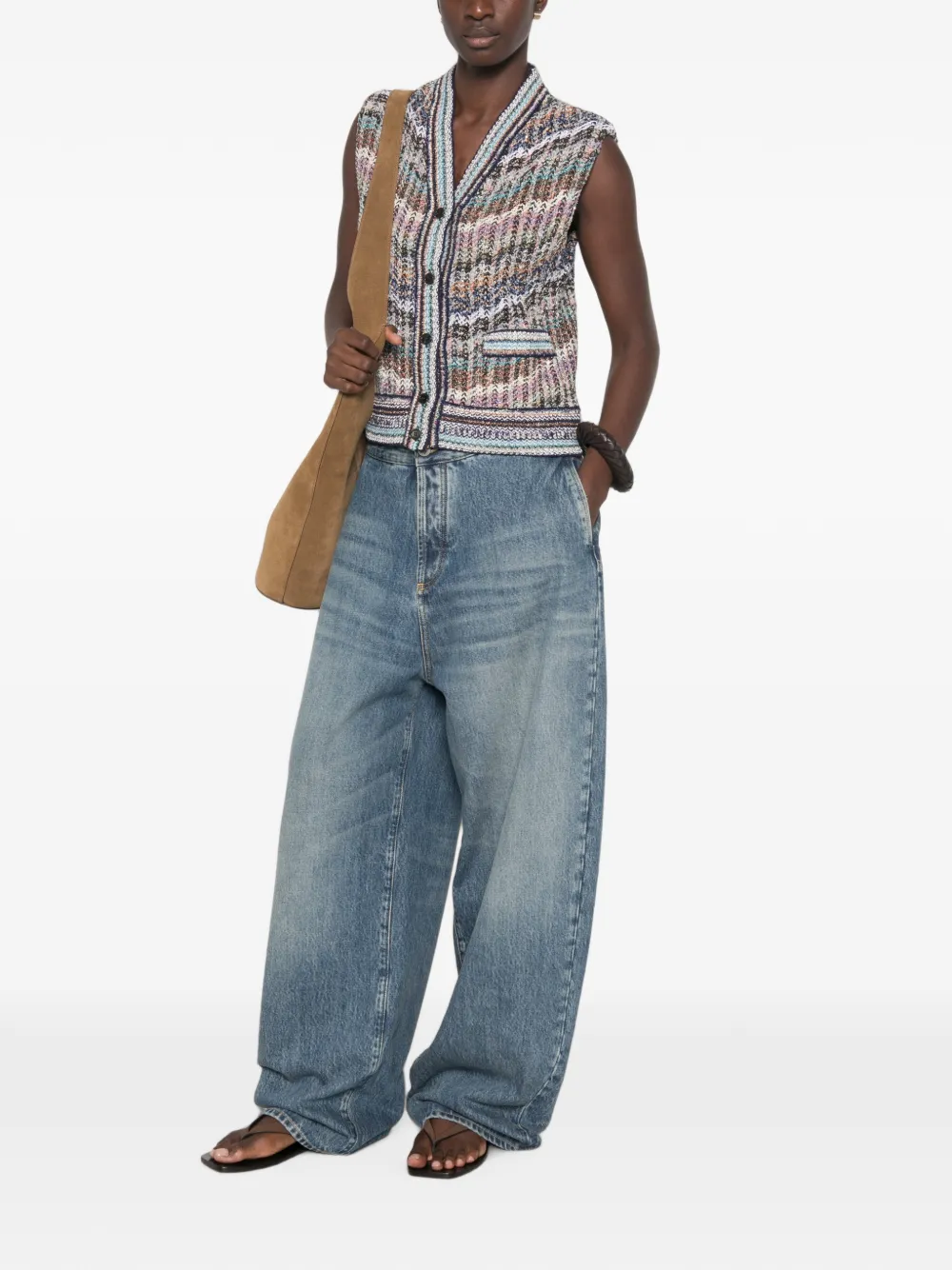 Missoni Gebreide bodywarmer met zigzag-patroon Blauw