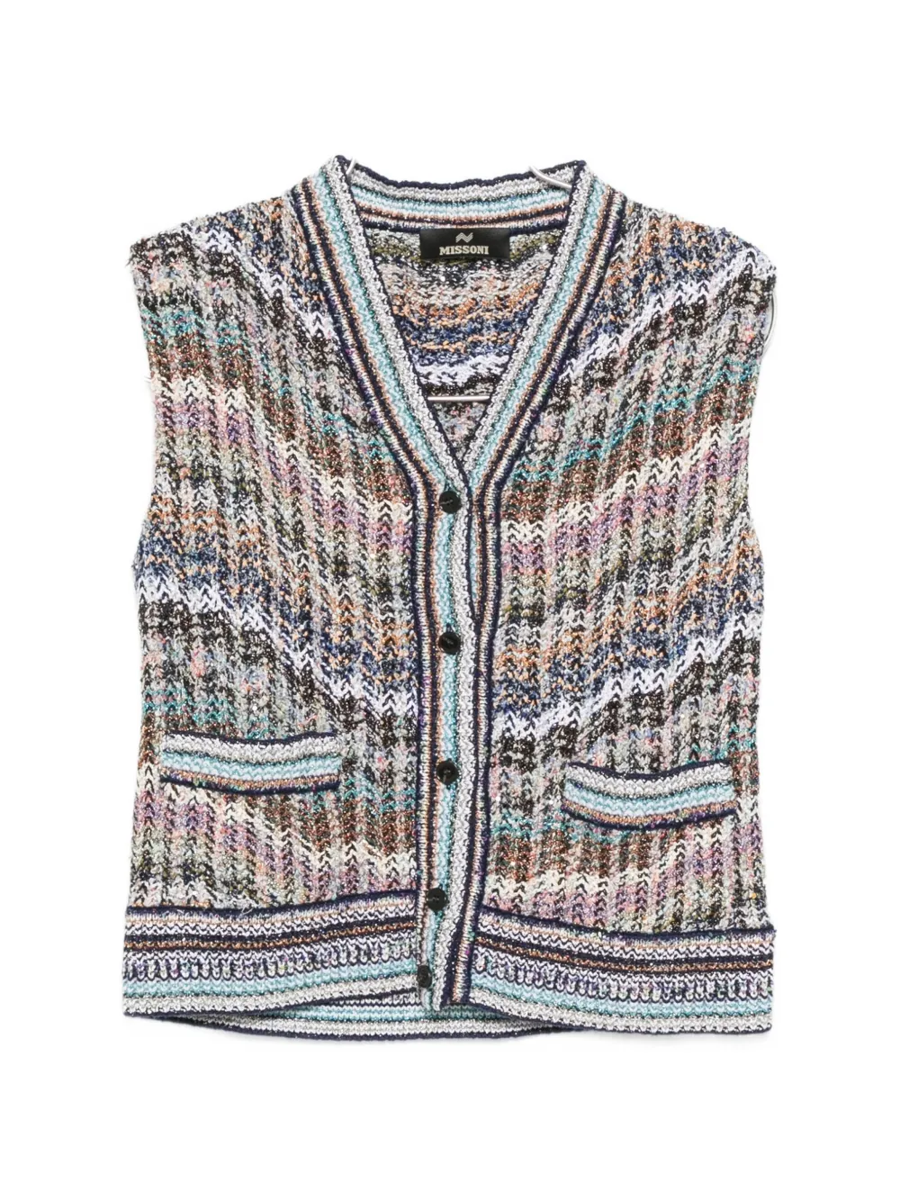 Missoni zigzag-knit gilet - Blau