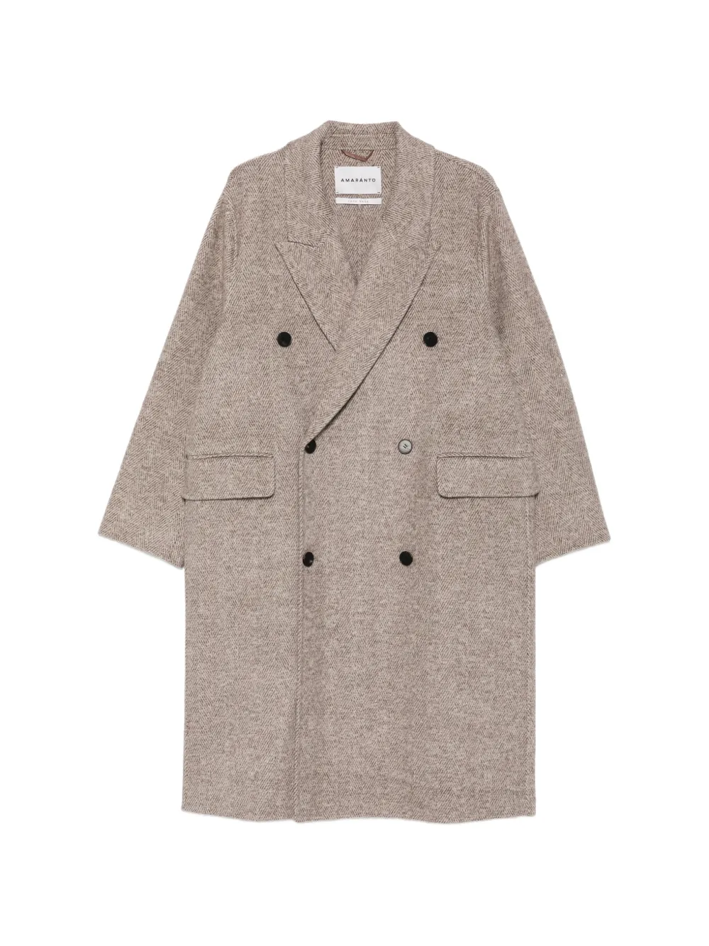AMARANTO  double-breasted herringbone-pattern coat | Neutrals | Image 1