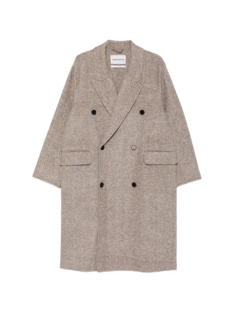 AMARANTO double-breasted herringbone-pattern coat